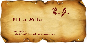 Milla Júlia névjegykártya